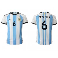 Billiga Argentina German Pezzella #6 Hemma fotbollskläder VM 2022 Kortärmad